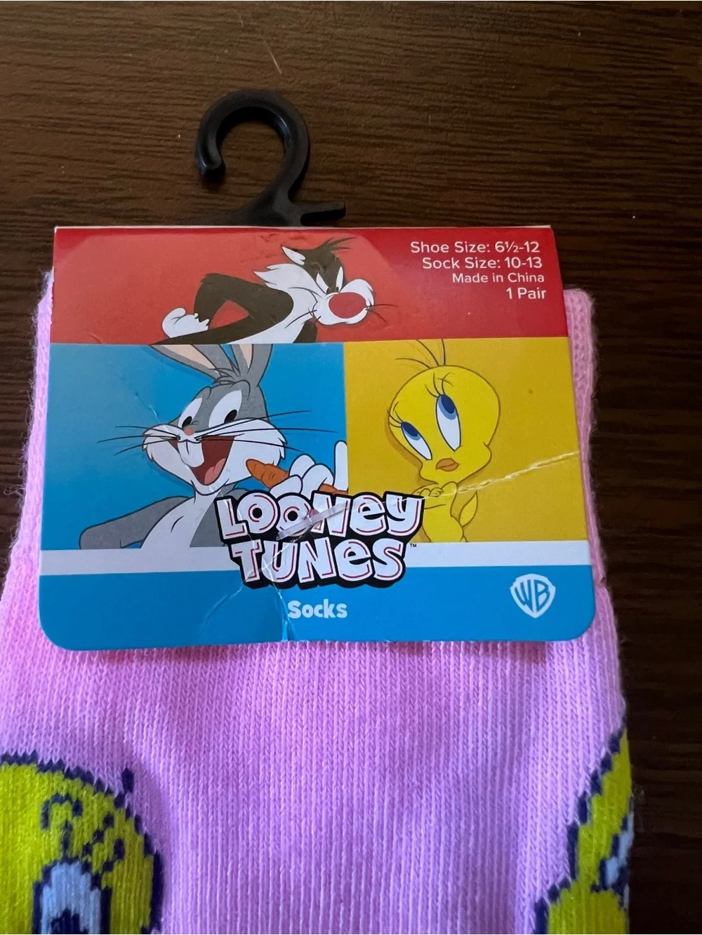 NWT Looney Tunes Tweety Bird Pink Socks - One Size
